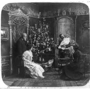  What is a home without love,Christmas Tree,Family,c1900 