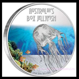 DEADLY & DANGEROUS 2011 Box Jellyfish 1 Oz Silver Coin  