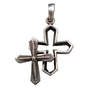 Cross Crosses Friendship Christ Pewter Pendant Necklace