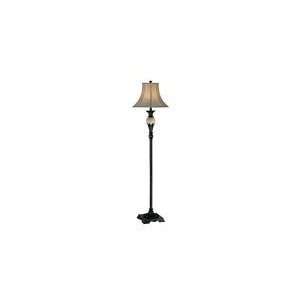 Lite Source C61060 Demario Floor Lamp, Dark Bronze with Bell Fabric 