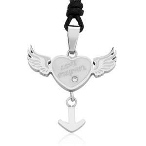Ziovani Love Forever Wings Heart Gender Symbol w/ CZ Stainless Steel 