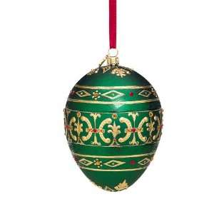  Reed & Barton Ravello Green Egg Blown Glass Ornament: Home 