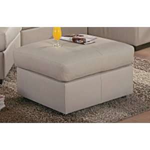   100% Brown Leather Cocktail Coffee Table Ottoman: Home & Kitchen