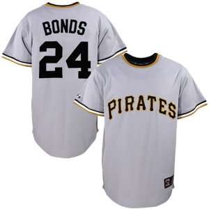  Majestic Pittsburgh Pirates #24 Barry Bonds Grey Throwback 