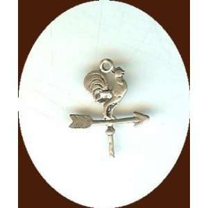 Weathervane Rooster, Sterling Silver Charm (Jewelry)