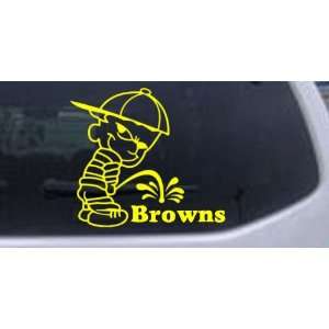 Pee On Browns Car Window Wall Laptop Decal Sticker    Yellow 14in X 12 