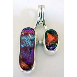  Free Form Dichroic Glass Pendant Jewelry