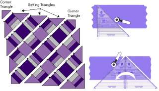 Diagonal Set Triangle 3 9  Diagonal set quilts require cutting two 
