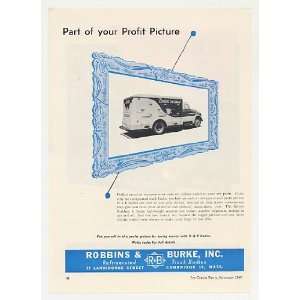 1949 Bordens Ice Cream R & B Refrigerated Truck Print Ad:  