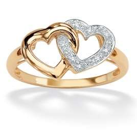   GOLD HEART PROMISE ENGAGEMENT WEDDING DIAMOND RING 6 7 8 9 10  