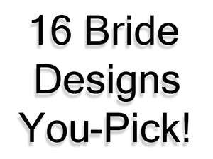 RHINESTONE IRON ON TRANSFER MANY DESIGNS 4 BRIDE BRIDESMAID 