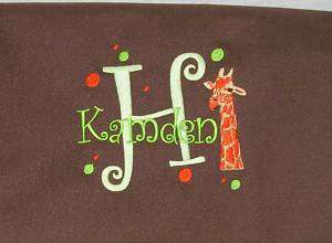 DIAPER BAG personalized monogrammed baby tote Giraffe  
