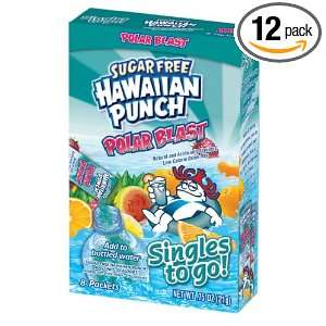 Hawaiian Punch Singles To Go Polar Blast Dink Mix, 8 Count (Pack of 12 
