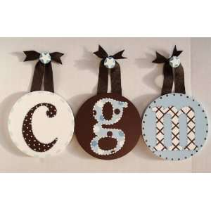  Baby Blue and Chocolate Wall Letters: Baby