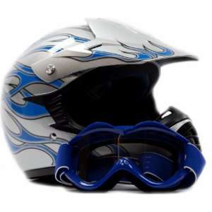  Youth Motocross ATV Dirt Bike MX Helmet and Goggles Set 