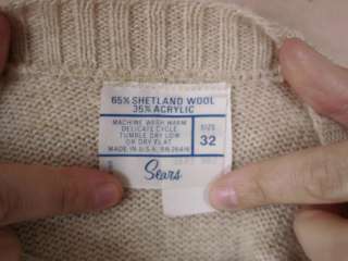   Isle SHETLAND WOOL Blens Retro Ski Womens SWEATER USA 32 Sm  