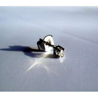 9ct White Gold Solitaire Diamond Single Ear Stud Earring,New  