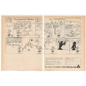  1970 Seymour of Alaska Tours Westours 2 Page Print Ad 