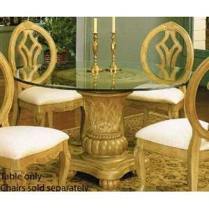  Dining Table   Traditional Style Light Gold Finish: Home 
