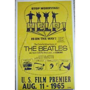  Help The Beatles Film in Color Us Film Premier Poster 