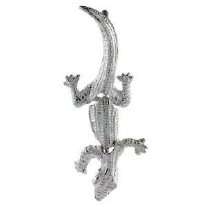  Sterling Silver Movable Gecko Pendant: Jewelry