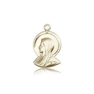 14kt Gold Madonna Medal 7/8 x 1/2 Inches 0020KT No Chain Included In 