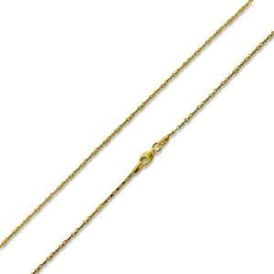    14K Gold Plated Silver 16 Heshe Chain Necklace 1.3mm: Jewelry