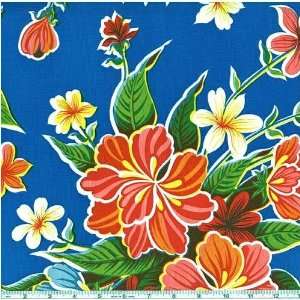 Oil Cloth Hibiscus Blue Arts, Crafts & Sewing
