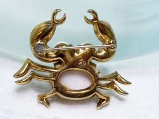 Trifari Milk Glass Jelly Belly CRAB Brooch~AS IS~  
