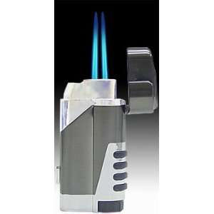   Dual Torch Lighter 9950 Gun Metal Butane Refillable