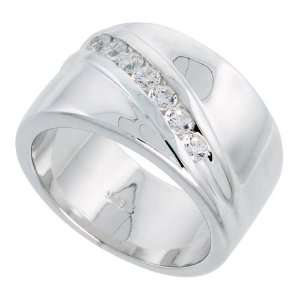   High Quality Brilliant Cut Cubic Zirconia Mens Ring  8: Jewelry
