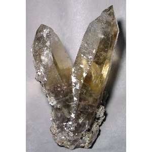   Twin Cathedral Crystals With Muscovite   Brazil