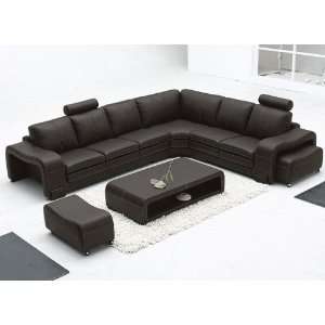 Mateo Brown Bonded Leather Sectional Sofa Set   RSF 
