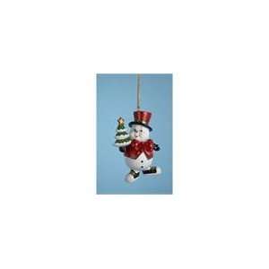   Dudes Red Bow Tie and Tree Snowman Christmas Ornament