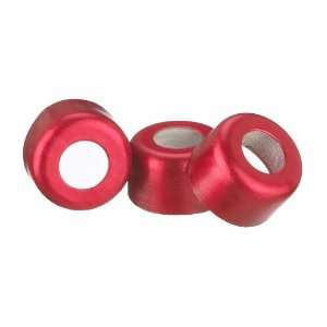 Wheaton 224175 06 Red Aluminum Open Top Unlined Seal, 8mm OD (Case of 