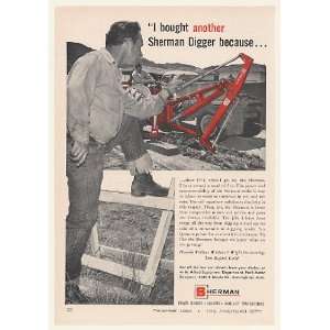  1960 Harold Withers Excavating Sherman Digger Print Ad 