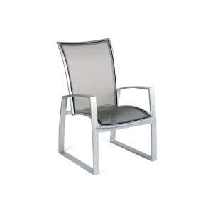  Woodard Wyatt Flex Aluminum Sling Arm Patio Dining Chair 