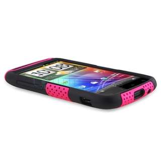   Phone Cover Skin Case+Protector For HTC Sensation 4G Pink/Black  