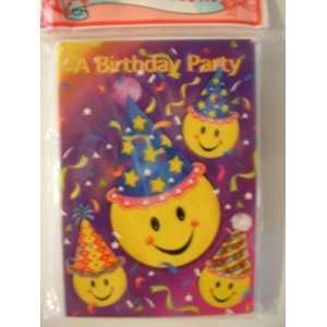  Happy Smiley Face Birthday Invitations ~ 8 Pc Set: Toys 