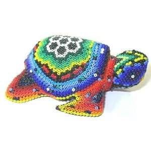  Sea Turtle ~ 3.75 Inch Huichol Bead Art