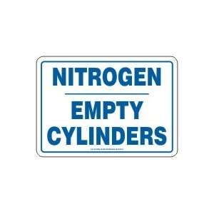  NITROGEN EMPTY CYLINDERS 10 x 14 Aluminum Sign