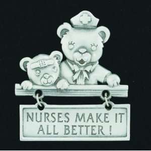  Teddy Bear Nurse Pewter Pin