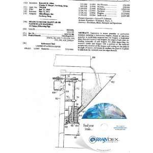  NEW Patent CD for MEANS TO METER GRANULAR OR PARTICULATE 
