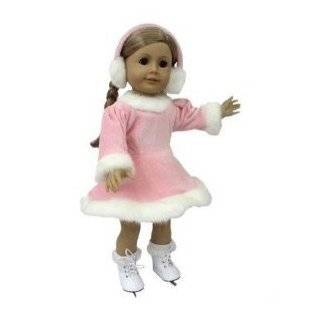  Pink Furry Ice Skates for American Girl Dolls and Most 18 