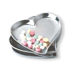  Metal Heart Dessert Plates Set of 2