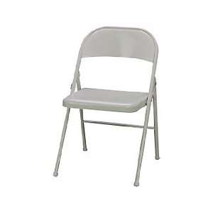  Metal Folding Chairs, Beige, 4/Pack
