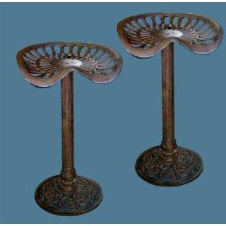 Tractor Seat Bar Counter Stools Pair Full Size Cast Iron
