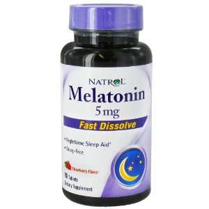 Natrol Sleep Melatonin 5 mg Fast Dissolve, Strawberry Flavored 90 
