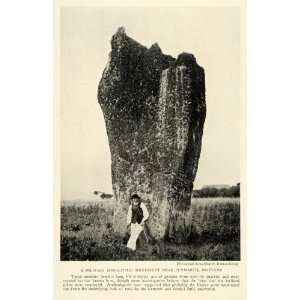1923 Print Granite Megalithic Monument Prehistoric Penmarch Brittany 