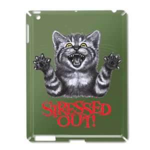  iPad 2 Case Green of Stressed Out Cat 